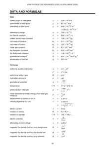 A Level H2 Physics Data Booklet and Formula Sheet 3