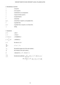 EMath Formula Sheet O Level 3