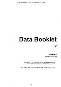 H1 Chemistry Data Booklet