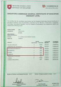 Chua Jia En St Gabriel O Level