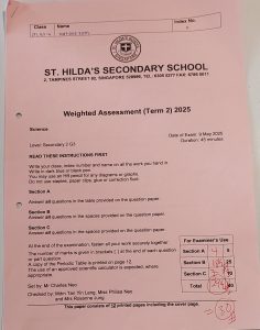 Krithika St Hilda's Secondary School WA2 Chemistry