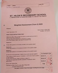 Natalie Sum from St Hilda's Secondary School for scoring 75% for her Sec 2 WA 2 Science