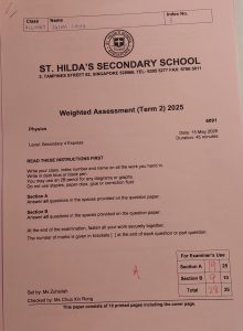 Sarah Chua St Hilda's Secondary School WA2 Physics