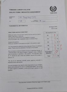 Sek Zhong Heng Temasek Junior College IP2 Fundamental Mathematics