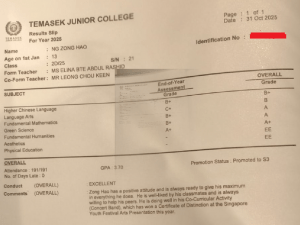 Zong Hao IP2 Temasek Junior College End of Year