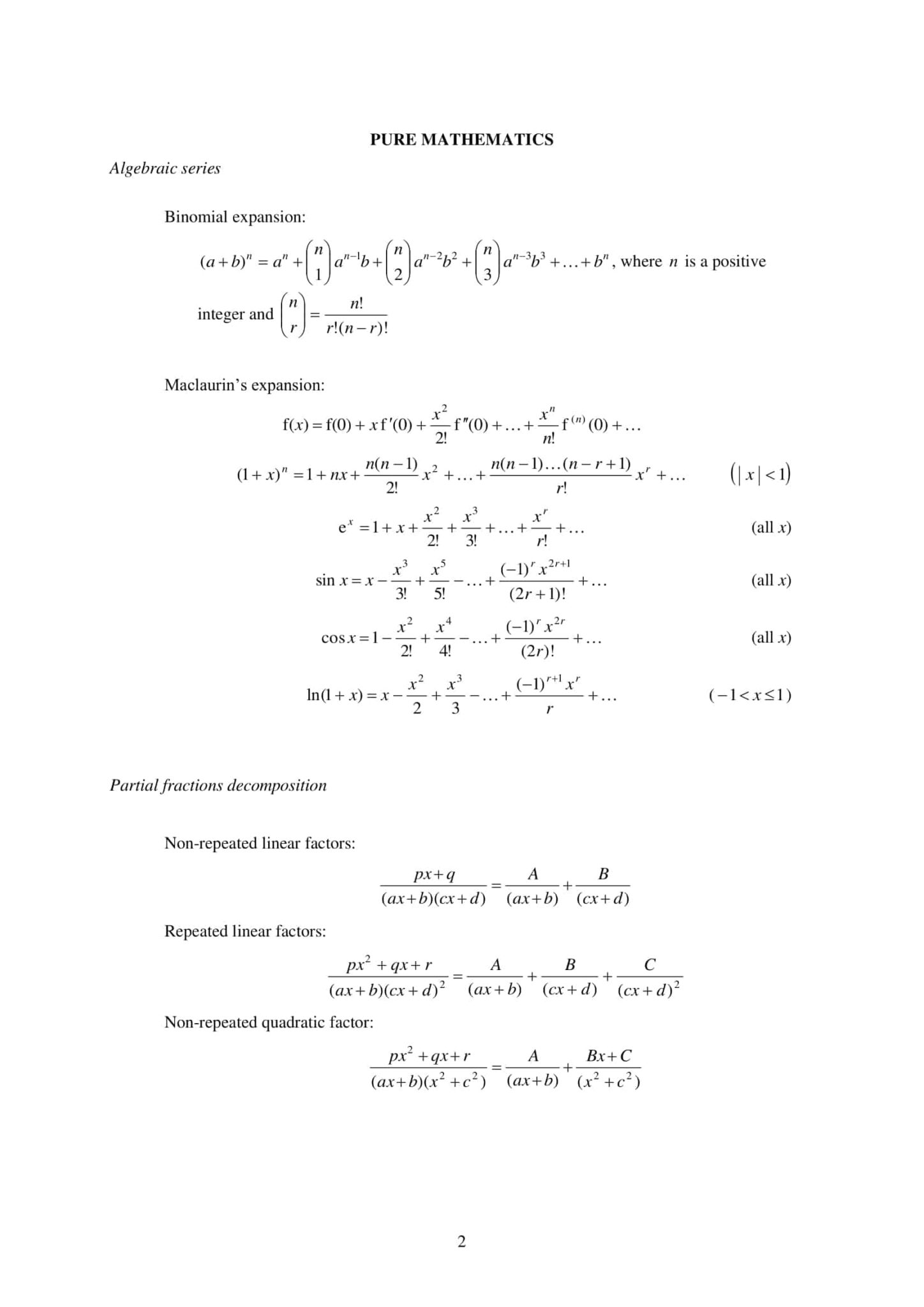 H1 Math Notes 💯 A Level H1 Math MF15 2025 H1 Maths Formula Sheet and List | Ingel ...
