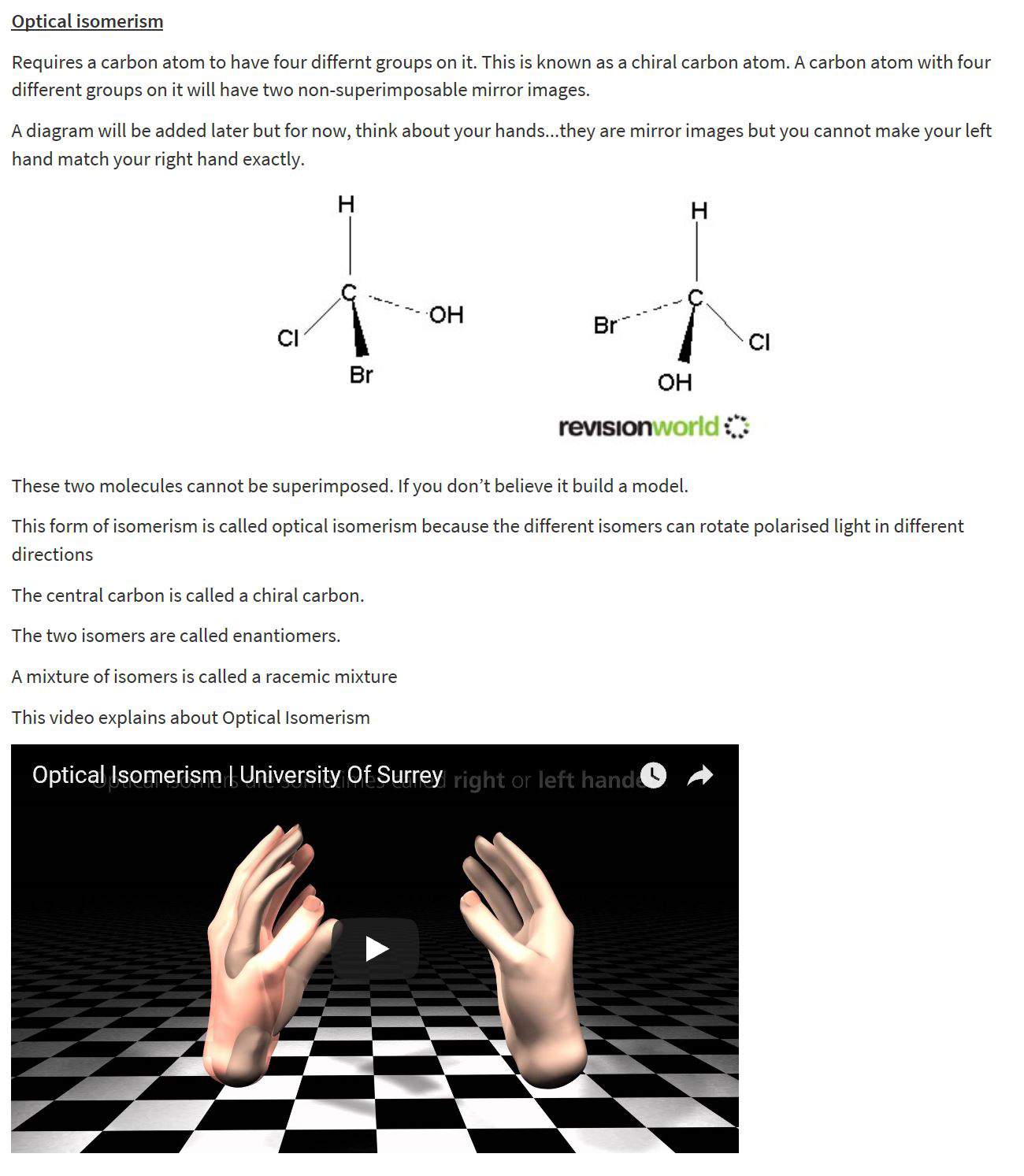 revisionworld Isomerism