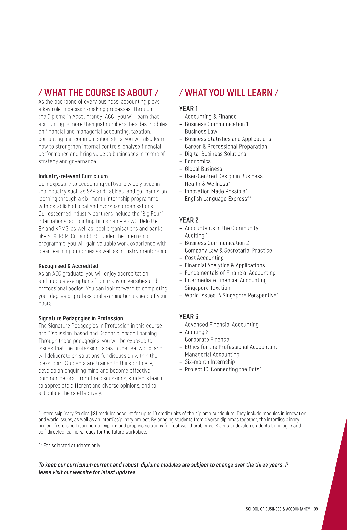 School of Business and Accountancy 2020-11