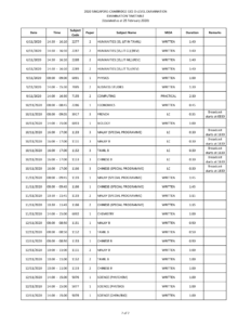 O Level Exam Schedule 2020 7