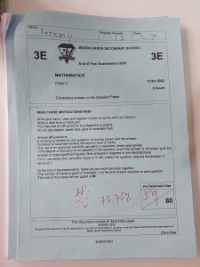 Jeremy Bedok Green Secondary School End of Year Mathematics