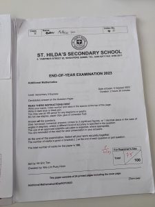 Lee Song Wei Matthias End of Year Additional Mathematics